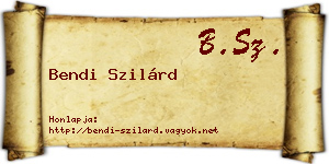 Bendi Szilárd névjegykártya